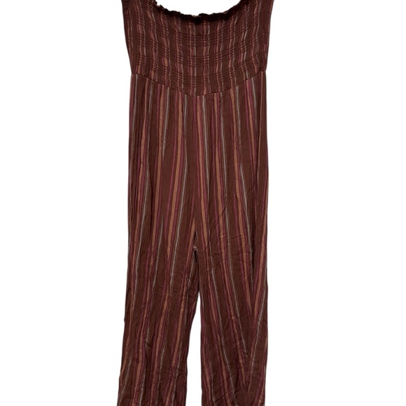 America Eagle Strapless Striped Wide Leg Jumpsuit with Detachable Straps-Size L - Picture 3 of 4